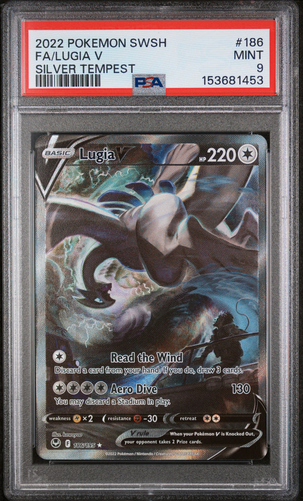 2022 Pokemon Sword & Shield Silver Tempest Lugia V 186 - PSA MINT 9 - 153681453