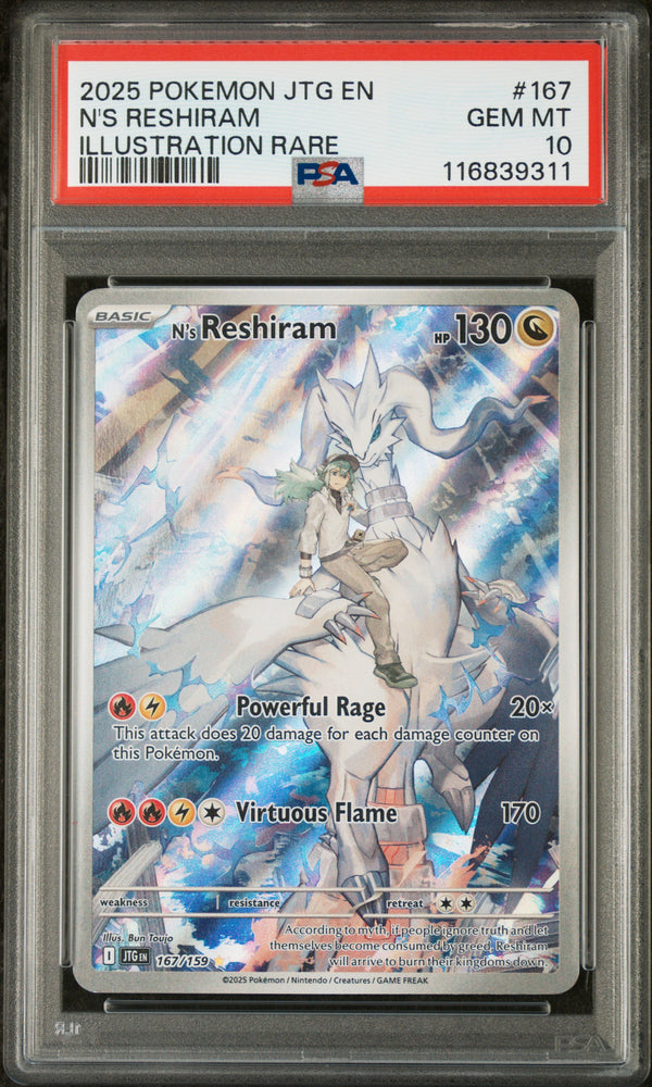 2025 Pokemon Journey Together N's Reshiram 167 - PSA GEM MT 10 - 116839311