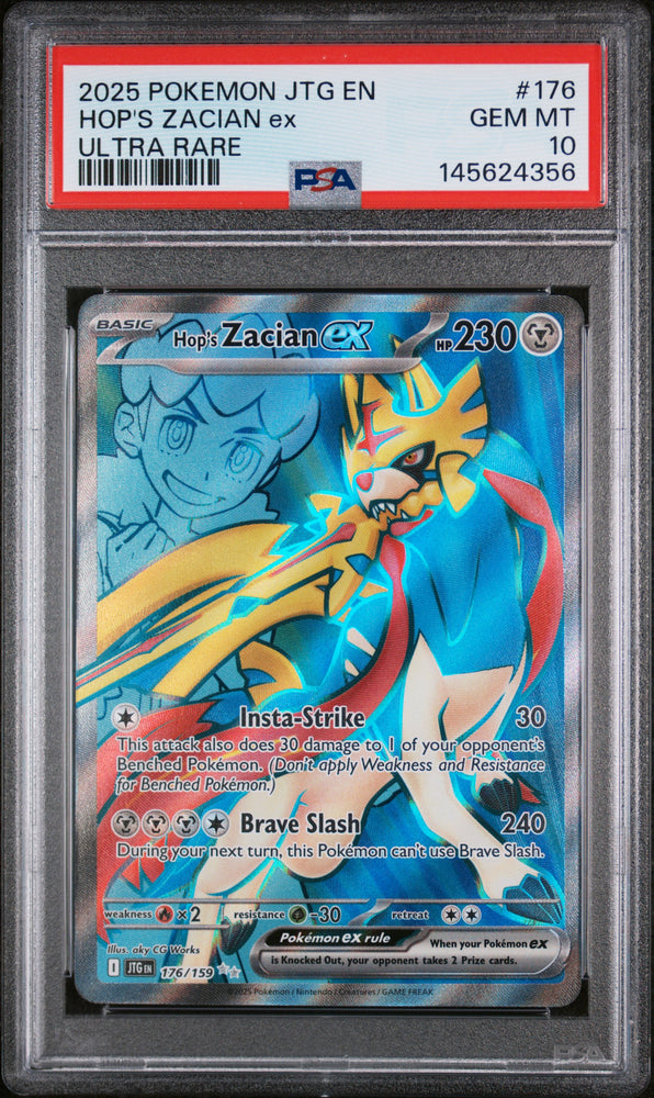 2025 Pokemon Journey Together Hop's Zacian ex 176 - PSA GEM MT 10 - 145624356