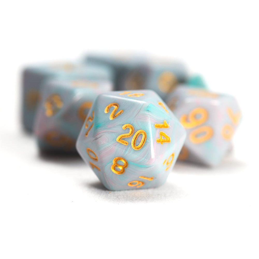 Teal Unicorn Dice Set