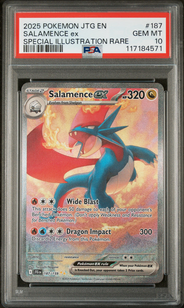 2025 Pokemon Journey Together Salamence ex 187 - PSA GEM MT 10 - 117184571