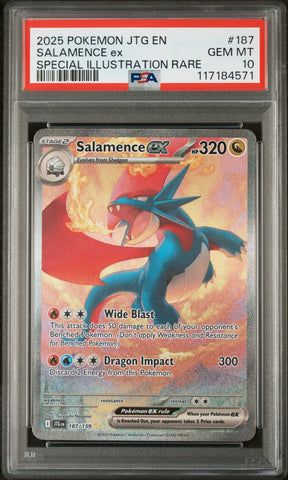 2025 Pokemon Journey Together Salamence ex 187 - PSA GEM MT 10 - 117184571