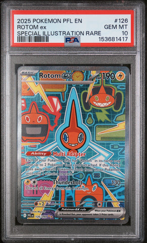 2025 Pokemon Phantasmal Flames Rotom ex 126 - PSA GEM MT 10 - 153681417
