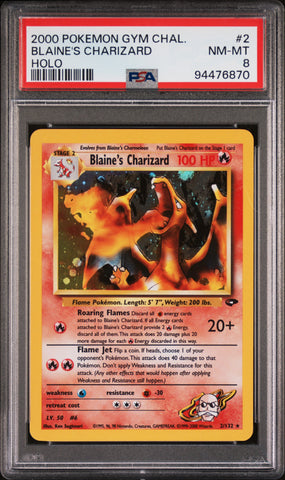 2000 Pokemon Gym Challenge Blaine's Charizard 2 - PSA NM-MT 8 - 94476870