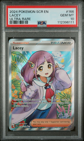 2024 Pokemon Stellar Crown Lacey 166 - PSA GEM MT 10 - 112396111