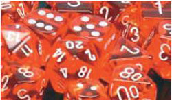 Chessex Translucent Orange with White 12mm d6 Dice Block (36 Dice)