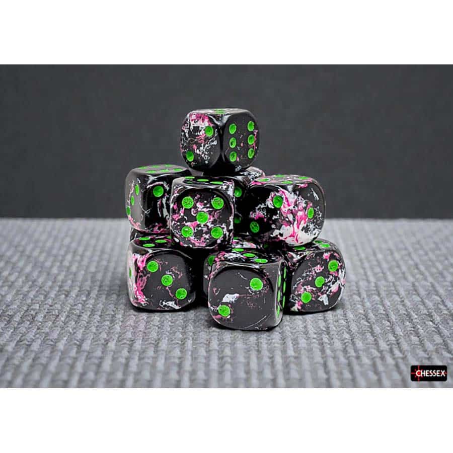 Chessex Brushed Paintball 16mm d6 Dice Block (12 Dice)