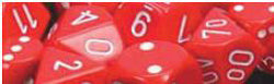 Chessex Opaque Red with White 16mm d6 Dice Block (12 Dice)