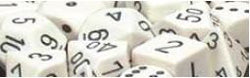 Chessex Opaque White with Black 12mm d6 Dice Block (36 Dice)