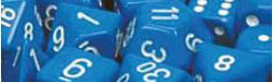 Chessex Opaque Blue with White 12mm d6 Dice Block (36 Dice)