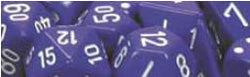 Chessex Opaque Purple with White 12mm d6 Dice Block (36 Dice)