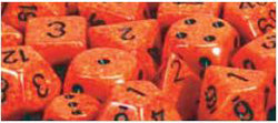 Chessex Speckled Fire 12mm d6 Dice Block (36 Dice)