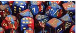 Chessex Gemini Blue-Red with Gold 12mm d6 Dice Block (36 Dice)