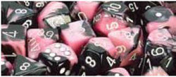 Chessex Gemini Black-Pink with White 12mm d6 Dice Block (36 Dice)