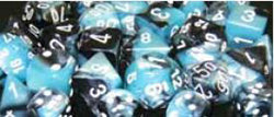 Chessex Gemini Black-Shell with White 36ct 12mm d6 Dice Block (36 Dice)