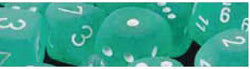 Chessex Frosted Teal with White 16mm d6 Dice Block (12 Dice)
