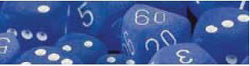Chessex Frosted Blue with White 16mm d6 Dice Block (12 Dice)