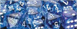 Chessex Nebula Dark Blue with White 16mm d6 Dice Block (12 Dice)