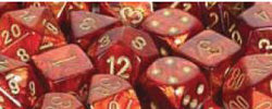 Chessex Scarab Scarlet with Gold 12mm d6 Dice Block (36 Dice)