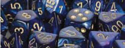 Chessex Scarab Royal Blue with Gold 12mm d6 Dice Block (36 Dice)