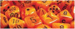 Chessex Vortex Orange with Black 12mm d6 Dice Block (36 Dice)
