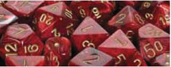Chessex Vortex Burgundy with Gold 12mm d6 Dice Block (36 Dice)