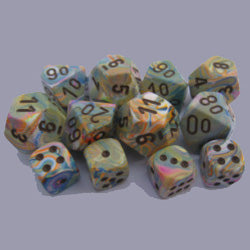 Chessex Festive Vibrant with Brown 12mm d6 Dice Block (36 Dice)