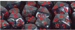 Chessex Velvet Black with Red 12mm d6 Dice Block (36 Dice)