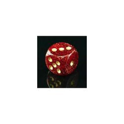 Chessex Glitter Ruby with Gold 12mm d6 Dice Block (36 Dice)
