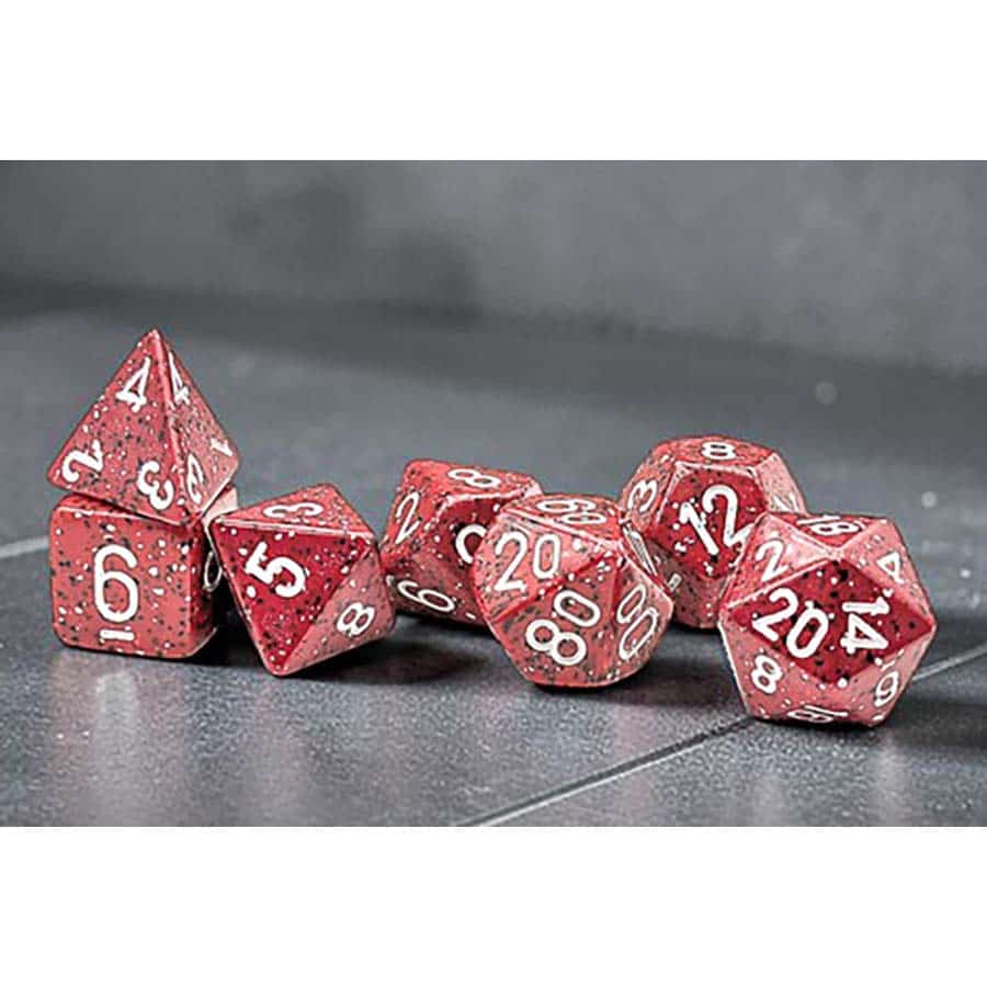 Chessex Speckled Lava Stone with White 16mm d6 Dice Block (12 Dice)