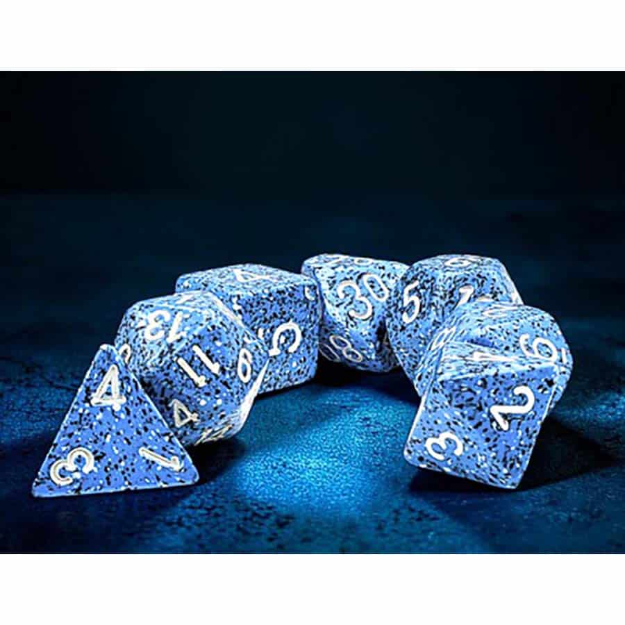Chessex Speckled Ocean Stone with White 16mm d6 Dice Block (12 Dice)