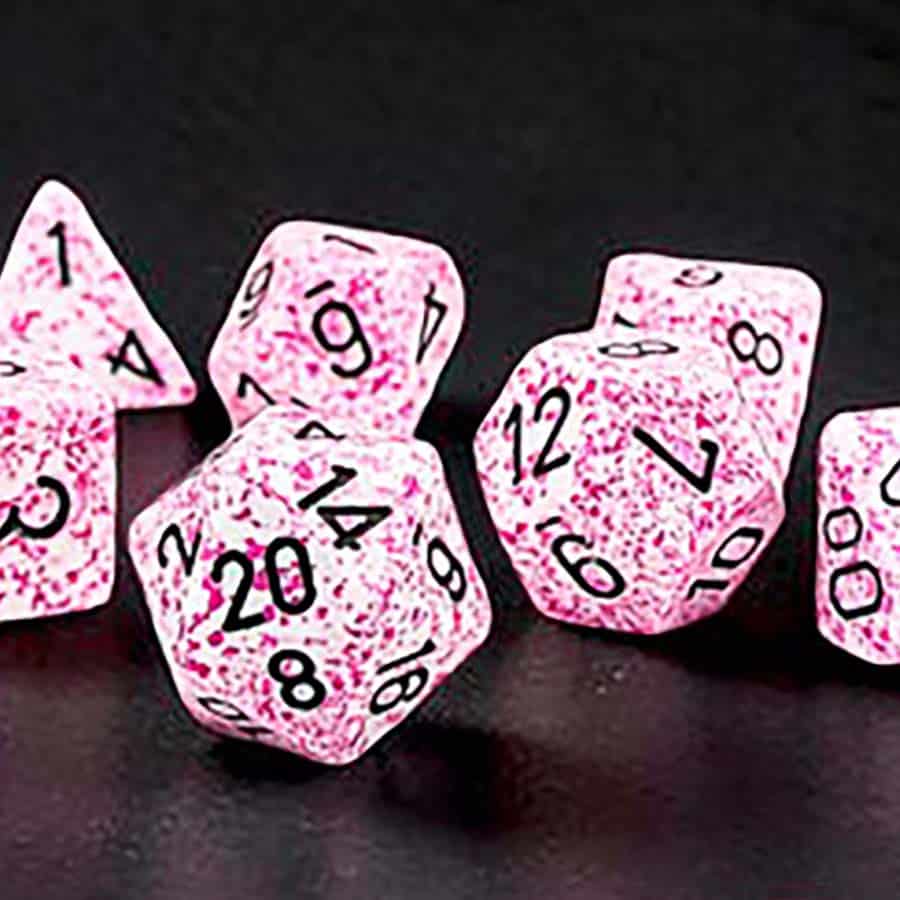 Chessex Speckled 16mm Pink with Black (12 ) 16mm d6 Dice Block (12 Dice)