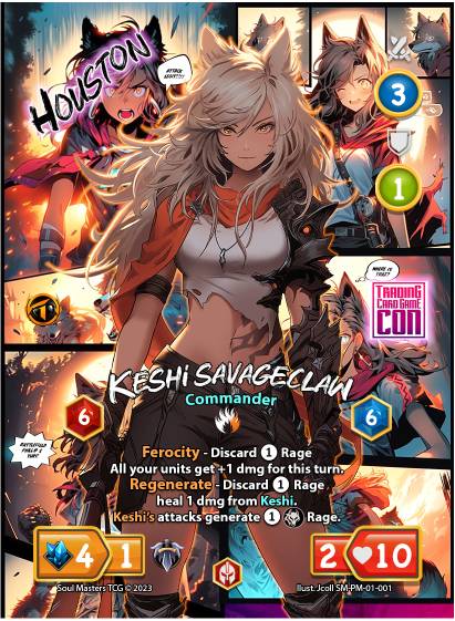 Keshi Savageclaw (Base) - Trading Card Game Con Houston (001) [Promotional Cards]