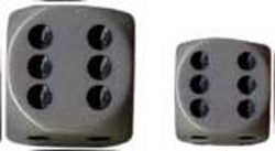 Chessex Opaque Dark Grey with Black 16mm d6 Dice Block (12 Dice)