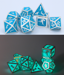 Draconis Solid Metal Polyhedral Dice set
