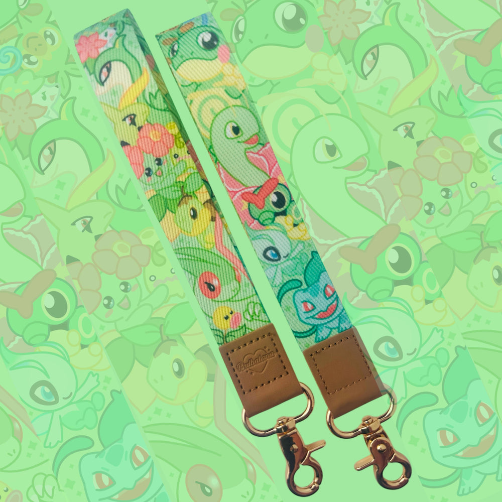 Cute Green Monsters Double Sided Wristlet 6”