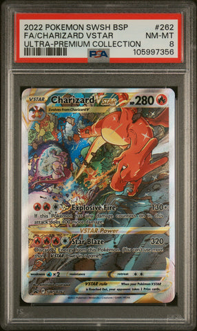 2022 Pokemon Swsh Black Star Promo Fa/charizard Vstar 262 - PSA NM-MT 8 - 105997356