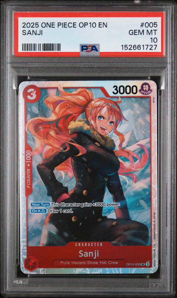 2025 One Piece OP10 Royal Blood Sanji 005 - PSA GEM MT 10 - 152661727