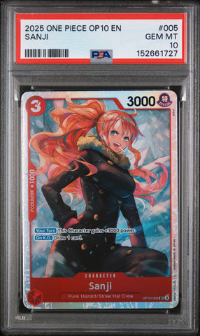 2025 One Piece OP10 Royal Blood Sanji 005 - PSA GEM MT 10 - 152661727