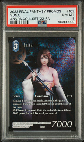 2022 Final Fantasy Promos Yuna 109 - PSA NM-MT 8 - 96300999