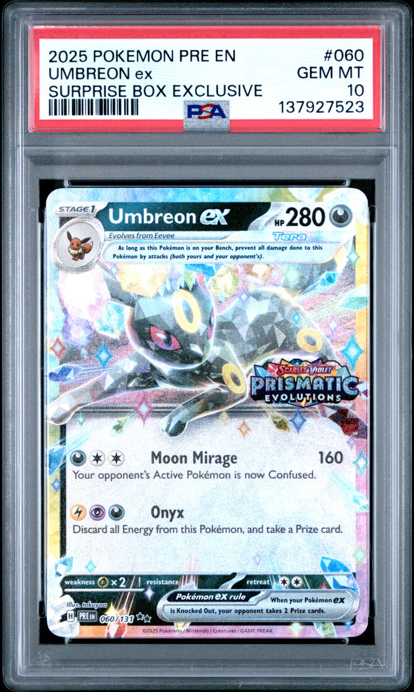 2025 Pokemon Prismatic Evolutions Umbreon ex 060 - PSA GEM MT 10 - 137927523