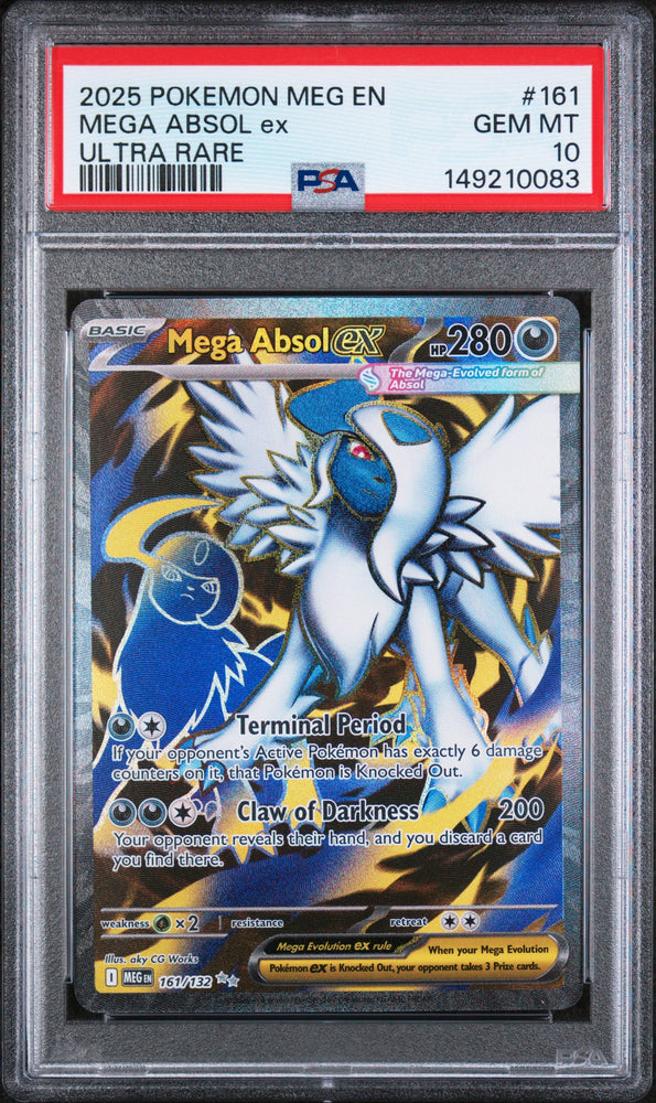 2025 Pokemon Mega Evolution Mega Absol ex 161 - PSA GEM MT 10 - 149210083