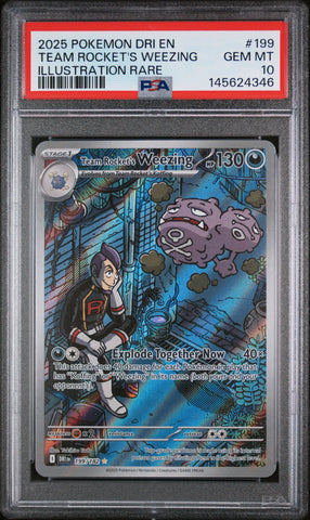 2025 Pokemon Destined Rivals Team Rocket's Weezing 199 - PSA GEM MT 10 - 145624346